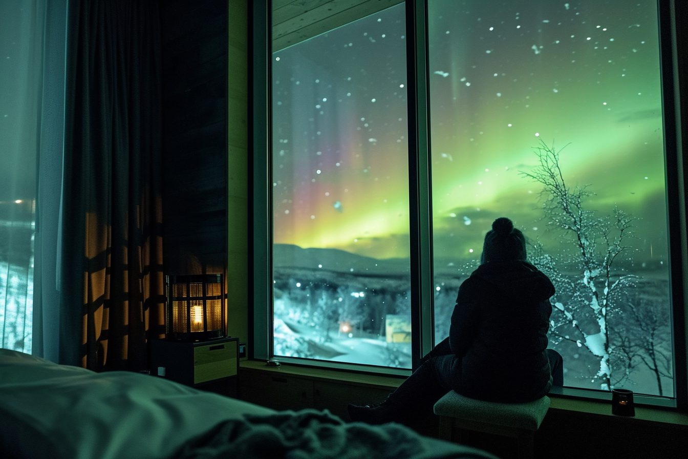 observation des aurores boréales depuis une suite de luxe en laponie