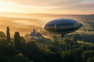 voyage en dirigeable au-dessus des châteaux de la loire : élégance dans les nuages