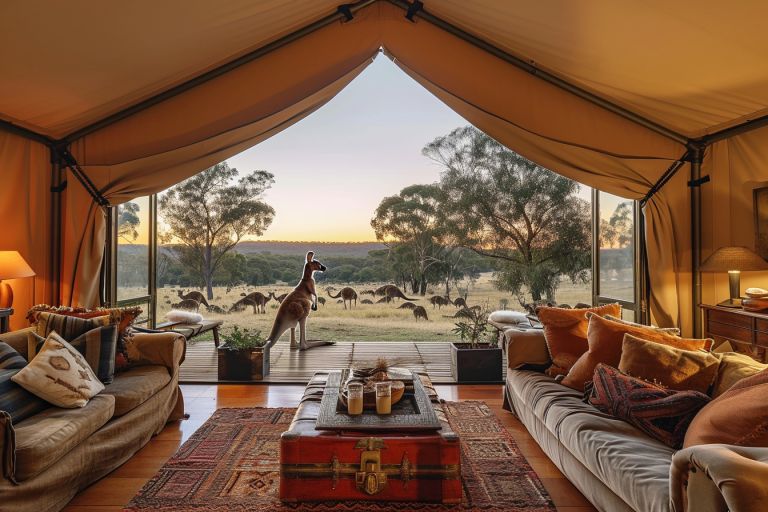 rêve safari en australie : glamping au milieu de la faune exotique